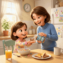 Reason 4: She Asks For It At Breakfast (Without The Bedtime Fight Over Another Dose Of Chalky Medicine)